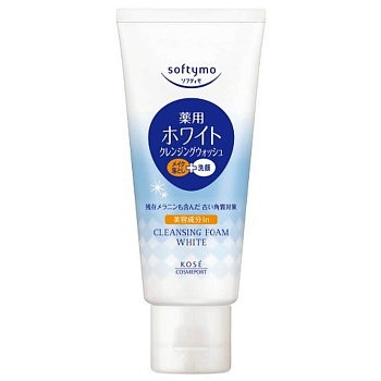 KOSE Крем-пенка "Softymo" для умывания и удаления макияжа выравнивающая тон кожи с витамином С 60 г