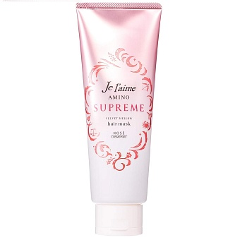 KOSE Маска "Je l'aime Amino Supreme" с двойным роскошным восстановлением глубокоповреждённых и вьющихся волос «Вельветовое увлажнение и гладкость» 230 г