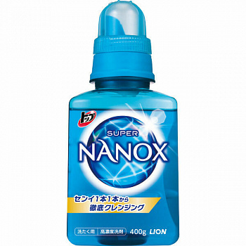 Lion Гель для стирки Top-Nanox Super концентрированный с активным пятновыводителем, удаляющим стойкие загрязнения 400 г