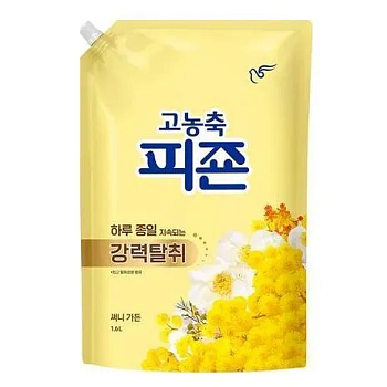Pigeon Кондиционер для белья "Rich Perfume Yellow Mimosa" (парфюмированный супер-концентрат с ароматом «Жёлтая мимоза») 1,6 л, мягкая упаковка с крышкой
