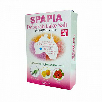 "Fuso Kagaku" "Spapia" Соль для ванны со спа-эффектом и ароматами лаванды, апельсина и розы (3 пакетика *40 гр.)