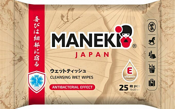 Maneki Салфетки влажные KAITEKI с витамином Е 25 шт
