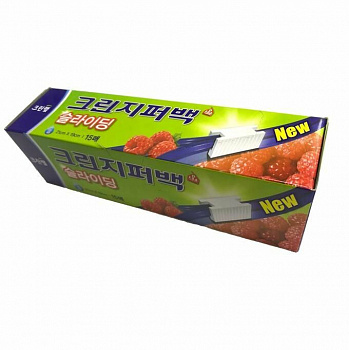 Clean Wrap Плотные полиэтиленовые пакеты на молнии для хранения и замораживания горячих и холодных пищевых продуктов 21смx19см, 15 шт.