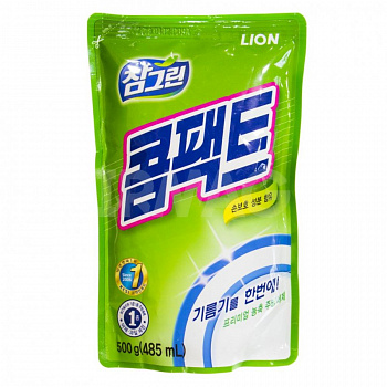 LION Средство для мытья посуды, фруктов, овощей "Chamgreen - Концентрат" 500 г (485мл)