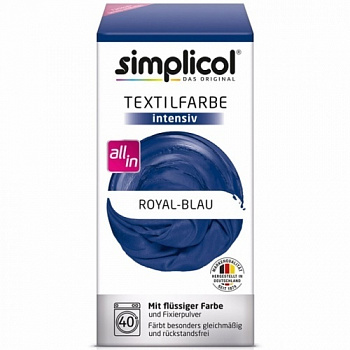 Simplicol Intensiv текстильная краска для окрашивания одежды и тканей синяя краска 150 мл + 400 г