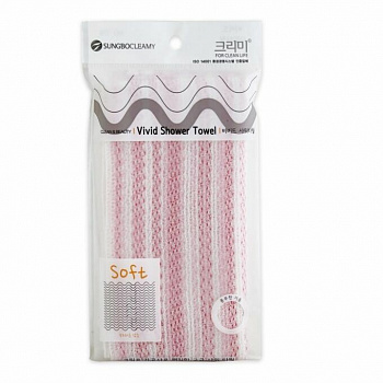 Sungbo Cleamy Мочалка для тела с объёмными нитями "Vivid Shower Towel" (мягкая) размер 20 см х 100 см