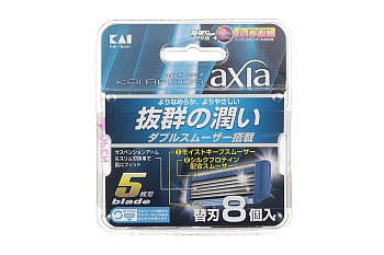 Kai-Razor Сменные Кассеты серия AXIA, 5 лезвий, 8 штук (подходят для всех видов станков KAI)
