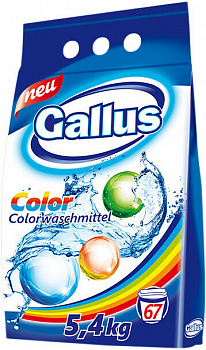 Gallus Стиральный порошок для стирки цветных тканей Color 5,4 кг/1 м/уп. (67стирок)