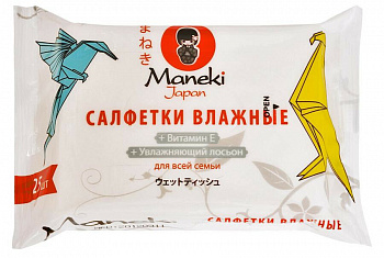 Maneki Салфетки влажные KAITEKI с витамином Е 25 шт