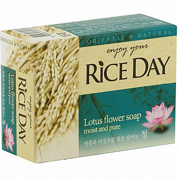 Lion Mыло туалетное rice day с экстрактом лотоса и хауттюнией 100 г