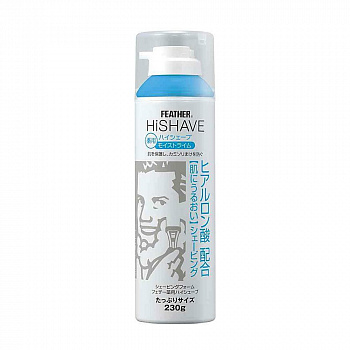 Пена для бритья Feather HiShave с гиалуроновой кислотой с лечебным эффектом 230 г