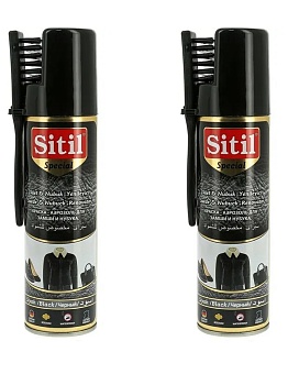 Набор Suede& Nubuck Renovator 250 ml, /черный/, аэрозоль для замши и нубука, Sitil (Цвет: черный;Размер: ) 2шт