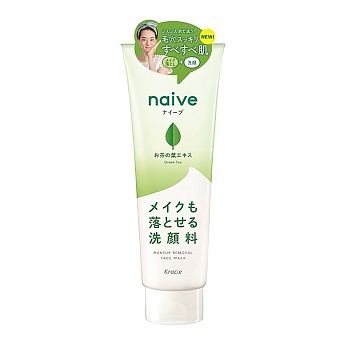 Kracie "Naive" Пенка для умывания и снятия макияжа с экстрактом чайных листьев 200 г