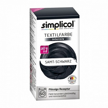 Simplicol Intensiv краска для окрашивания одежды и тканей черная 150 мл + 400 г