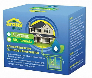 Средство для выгребных ям Argus, на 8 кубов стоков, 4 пакета, 71 г