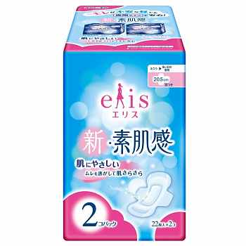Daio Elis New Skin Гигиенические прокладки классические, с крылышками, (Нормал), 20,5 см, 2х22 шт