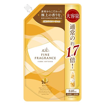 Nissan FaFa Антистатический кондиционер FaFa Fine Fragrance "Beaute" для белья с ароматом цветов, мускуса и сандалового дерева 840 мл, мягкая упаковка с крышкой