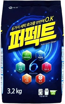 KeraSys (Aekyung) порошок для стирки концентрированный Perfect Multi Solution с кислородным отбеливателем 3,2 кг
