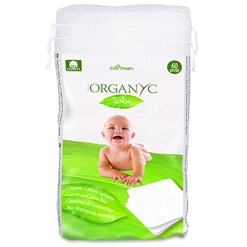 Organyc Детские ватные подушечки из органического хлопка, 60 шт