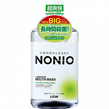 LION Ежедневный зубной ополаскиватель "Nonio" с длительной защитой от неприятного запаха (аромат цитрусовых и мяты) 1000 мл