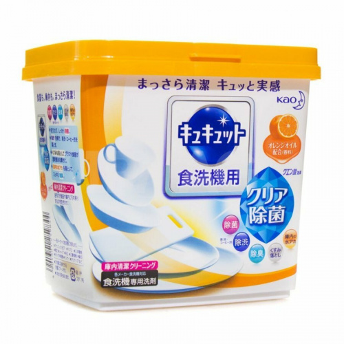 KAO Порошок для посудомоечных машин CuCute с антибактериальным эффектом с ароматом апельсина 680 г