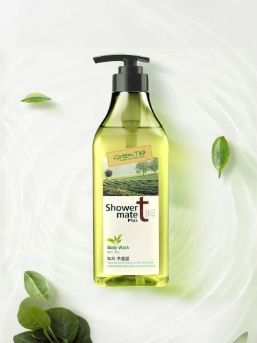 KeraSys (Aekyung) Гель для душа Shower Mate Зеленый чай 550мл с дозатором