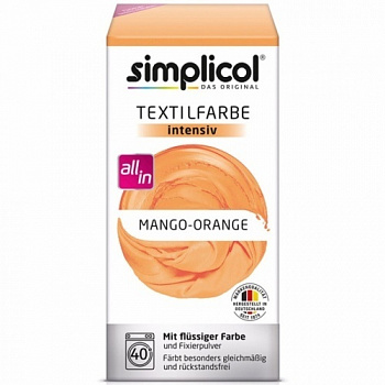 Simplicol Intensiv Краска для окрашивания одежды и тканей оранжевый манго 150 мл + 400 г