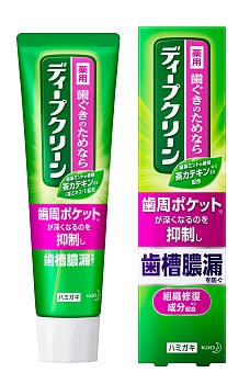 KAO Зубная паста "Deep Clean" комплексного действия для профилактики периодонтита и укрепления дёсен (зелёный чай и цитрус) 100 г