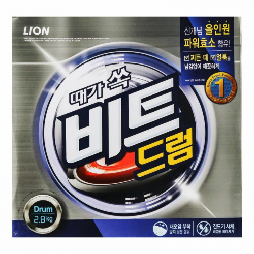 Lion Стиральный порошок beat drum с пальмовым экстрактом автомат 2,8 кг