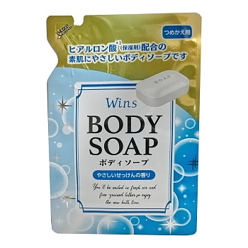 Nihon Detergent Крем-мыло "Wins Body Soap" для тела с гиалуроновой кислотой и богатым ароматом 340 г