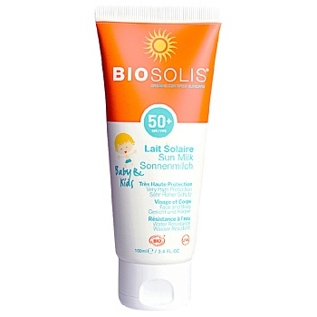 BIOSOLIS Детское солнцезащитное молочко для лица и тела SPF 50+ 100 мл