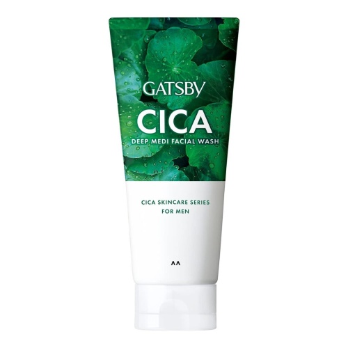 Mandom Мужская увлажняющая крем-пенка "Gatsby Cica Deep Medi Facial" для умывания склонной к сухости и раздражениям кожи (с натуральными экстрактами) 130 г