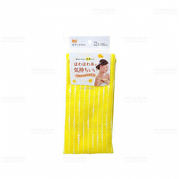 LEC Мочалка для женщин, с объемными нитями, мягкая, жёлтая, 23х100 см