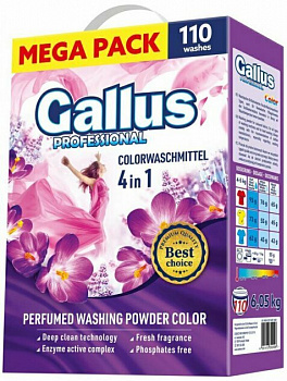 Gallus Стиральный порошок для стирки цветных тканей Color 6,05 кг (110стирок)