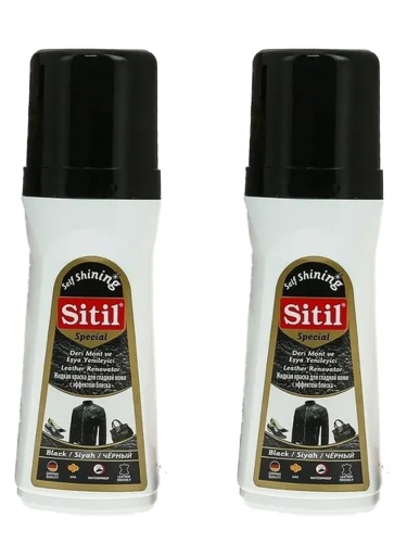 Набор Жидкая краска для гладкой кожи Leather Renovator 100 ml черный Sitil Цвет: черный 2шт