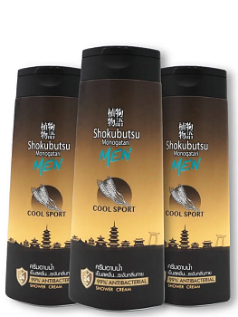 Набор Крем-гель для душа LION "Shokubutsu"  3*200мл "Cool Sport" освежающий