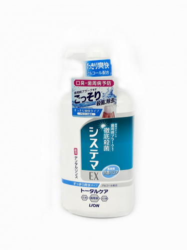 LION Профилактический ополаскиватель полости рта с антибактериальным эффектом "Dentor Systema EX" (спиртосодержащий) 900мл