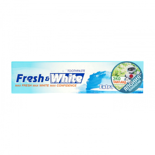 LION Thailand Fresh & White Паста зубная отбеливающая супер прохладная мята 160 г