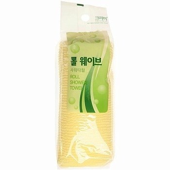 Sungbo Cleamy Мочалка для тела с плетением «Волна» в рулоне "Roll-Wave Shower Towel" (мягкая) размер 28 см х 95 см