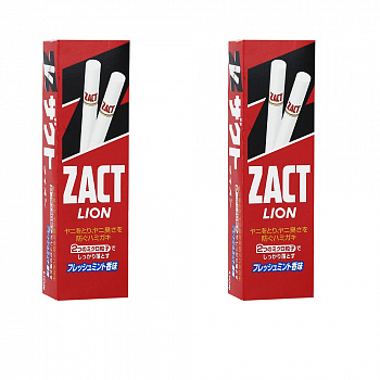 Набор Зубная паста Lion "Zact", для устранения никотинового налета и запаха табака 150 гЗубная паста Lion "Zact", для устранения никотинового налета и запаха табака 2шт*150 г