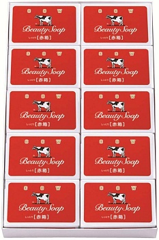 COW Молочное увлажняющее мыло с пудровым ароматом роз Beauty Soap  10шт*100гр