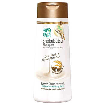 Lion "Shokubutsu" Крем-гель для душа "Овсяное молочко и масло Ши", 200 мл