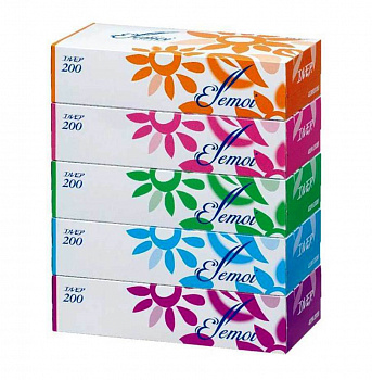 Kami Shodji Бумажные двухслойные салфетки Kami Shodji ELLEMOI  (упаковка 5 пачек по 200 салфеток)