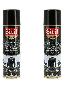Набор Спрей Аэрозоль для гладкой кожи Leather Renovator Spray 250 ml черный Sitil Цвет: черный 2шт